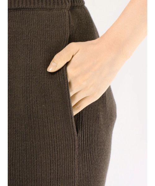 Ungrid(アングリッド)の「リブニットフレアパンツ(その他パンツ・レディース・アイボリー/ダークブラウン・FREE)」の3枚目の写真