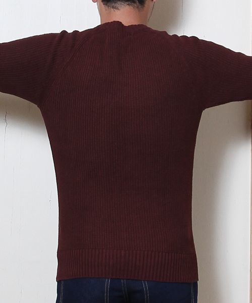 coen（コーエン）の「畦編みコットンニットプルオーバー（ニット/セーター・メンズ・ワイン/ブラック/グレー・SMALL/MEDIUM/LARGE/X-LARGE）」の11枚目の写真