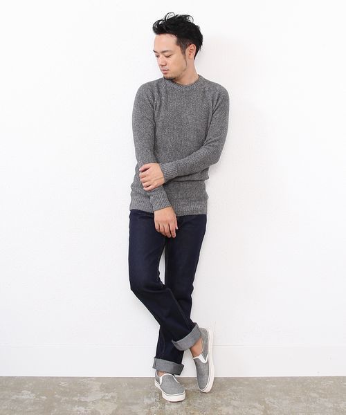 coen（コーエン）の「畦編みコットンニットプルオーバー（ニット/セーター・メンズ・ワイン/ブラック/グレー・SMALL/MEDIUM/LARGE/X-LARGE）」の15枚目の写真