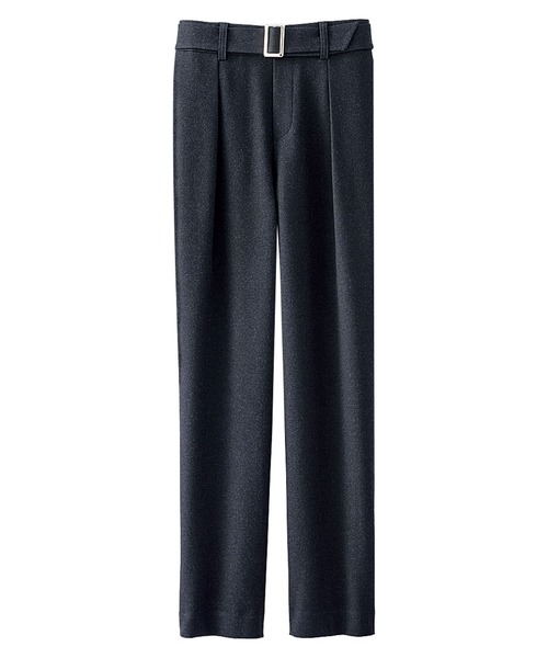 BELLUNA(ベルーナ)の「ウール調ストレッチテーパードパンツ56丈(その他パンツ・レディース・チェック/ネイビー/ライトグレー/グレー系その他/ストライプ/チャコール・SMALL/X-LARGE/MEDIUM/LARGE)」の1枚目の写真
