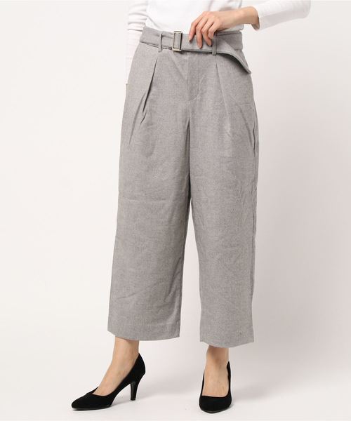 BELLUNA(ベルーナ)の「ウール調ストレッチテーパードパンツ56丈(その他パンツ・レディース・チェック/ネイビー/ライトグレー/グレー系その他/ストライプ/チャコール・SMALL/X-LARGE/MEDIUM/LARGE)」の16枚目の写真