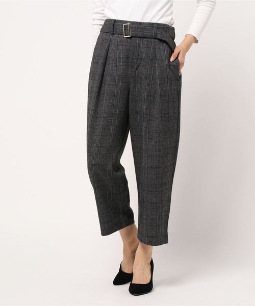 BELLUNA(ベルーナ)の「ウール調ストレッチテーパードパンツ56丈(その他パンツ・レディース・チェック/ネイビー/ライトグレー/グレー系その他/ストライプ/チャコール・SMALL/X-LARGE/MEDIUM/LARGE)」の21枚目の写真