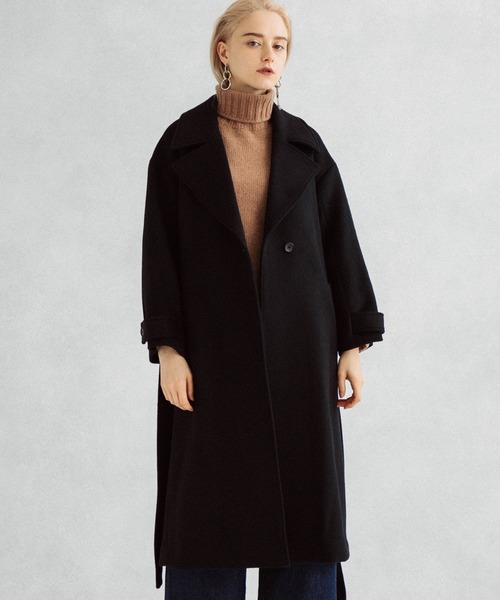 UNITED TOKYO(ユナイテッドトウキョウ)の「ビッグカラーロングコート(その他アウター・レディース・ブラック/アイボリー/ブラウン/ライトグリーン・1/2)」の6枚目の写真