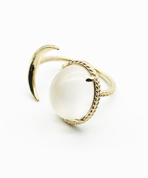 ATELIER COVA（アトリエコバ）の「K10　ムーンストーン×三日月リング（リング・レディース・ゴールド・FREE）」の5枚目の写真