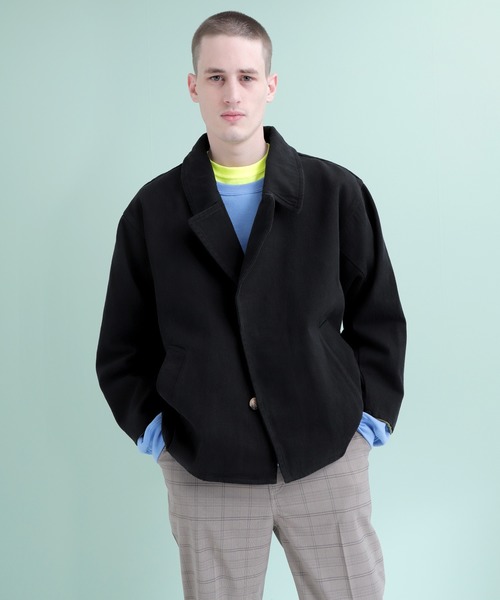 EMMA CLOTHES（エマクローズ）の「オーバーサイズ ヘビーコットン カバーオール（カバーオール・メンズ・ブラック/ベージュ/ピンク/インディゴブルー/ライトインディゴブルー・M/L）」の2枚目の写真