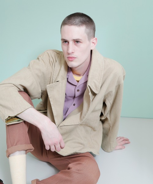 EMMA CLOTHES（エマクローズ）の「オーバーサイズ ヘビーコットン カバーオール（カバーオール・メンズ・ブラック/ベージュ/ピンク/インディゴブルー/ライトインディゴブルー・M/L）」の8枚目の写真