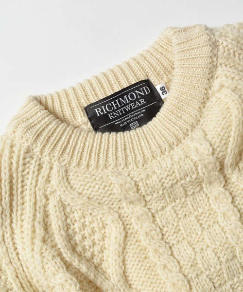 SHIPS JET BLUE(シップスジェットブルー)の「RICHMOND: アランケーブル クルーネックニット■(ニット/セーター・メンズ・ホワイト/ブラック/ブルー/ネイビー・36/38)」の10枚目の写真