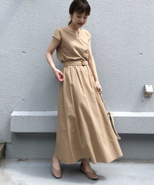PICCIN(ピッチン)の「スラブ調Vネックセットアップ(セットアップ・レディース・ブラック/ベージュ/カーキ・M)」の17枚目の写真