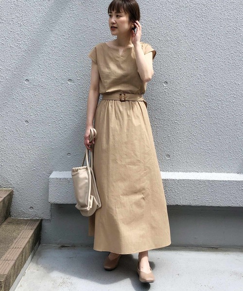 PICCIN(ピッチン)の「スラブ調Vネックセットアップ(セットアップ・レディース・ブラック/ベージュ/カーキ・M)」の20枚目の写真