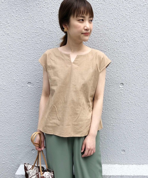 PICCIN(ピッチン)の「スラブ調Vネックセットアップ(セットアップ・レディース・ブラック/ベージュ/カーキ・M)」の21枚目の写真