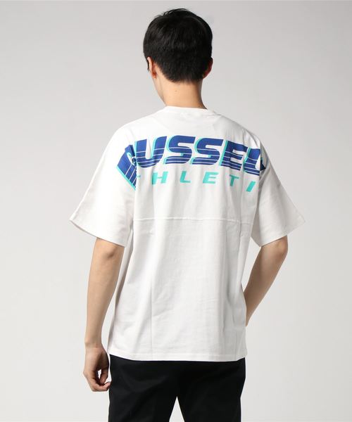 Russell Athletic（ラッセルアスレティック）の「[RUSSELL ATHLETIC/ラッセル アスレチック] 別注バックプリントビッグTシャツ（Tシャツ/カットソー・メンズ・パープル系その他/ブラック/ホワイト/ターコイズブルー/ホワイト系その他/ブラック系その他・M/L/XL）」の9枚目の写真