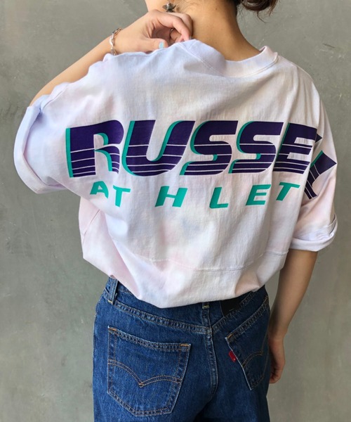 Russell Athletic（ラッセルアスレティック）の「[RUSSELL ATHLETIC/ラッセル アスレチック] 別注バックプリントビッグTシャツ（Tシャツ/カットソー・メンズ・パープル系その他/ブラック/ホワイト/ターコイズブルー/ホワイト系その他/ブラック系その他・M/L/XL）」の3枚目の写真