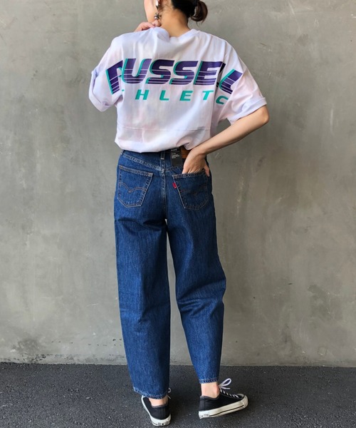 Russell Athletic（ラッセルアスレティック）の「[RUSSELL ATHLETIC/ラッセル アスレチック] 別注バックプリントビッグTシャツ（Tシャツ/カットソー・メンズ・パープル系その他/ブラック/ホワイト/ターコイズブルー/ホワイト系その他/ブラック系その他・M/L/XL）」の8枚目の写真