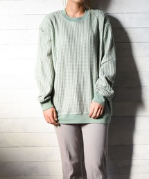 TRAP/U | 【69】【TRAP/U】ツートン ビッグワッフルカットソー(Tシャツ/カットソー)