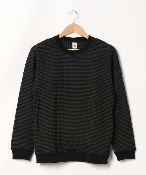 TRAP/U (トラップユー)の「【69】【TRAP/U】ツートン ビッグワッフルカットソー(Tシャツ/カットソー・レディース・ブラック/オフホワイト/モカ/グレー/ミント・MEDIUM/LARGE)」の7枚目の写真