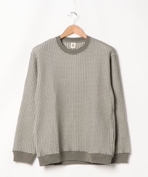 TRAP/U (トラップユー)の「【69】【TRAP/U】ツートン ビッグワッフルカットソー(Tシャツ/カットソー・レディース・ブラック/オフホワイト/モカ/グレー/ミント・MEDIUM/LARGE)」の11枚目の写真