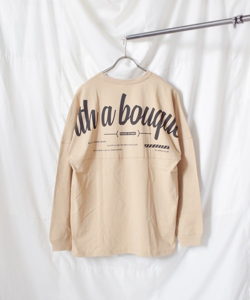 TRAP/U (トラップユー)の「【TRAP/U】バックプリント長袖ドルマンTシャツ(Tシャツ/カットソー・レディース・ホワイト/ブラック/ベージュ・MEDIUM/LARGE)」の6枚目の写真