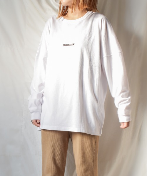 TRAP/U (トラップユー)の「【TRAP/U】バックプリント長袖ドルマンTシャツ(Tシャツ/カットソー・レディース・ホワイト/ブラック/ベージュ・MEDIUM/LARGE)」の7枚目の写真