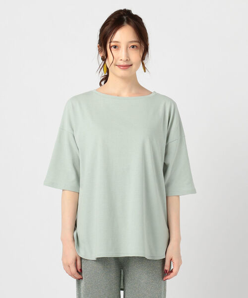 Rie Miller(リエミラー)の「強撚天竺ラウンドテールTシャツ(Tシャツ/カットソー・レディース・ブラウン/ライトパープル/セージグリーン/ホワイト・FREE)」の5枚目の写真
