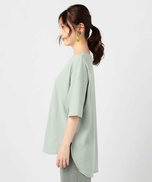 Rie Miller(リエミラー)の「強撚天竺ラウンドテールTシャツ(Tシャツ/カットソー・レディース・ブラウン/ライトパープル/セージグリーン/ホワイト・FREE)」の6枚目の写真