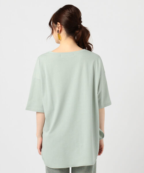 Rie Miller(リエミラー)の「強撚天竺ラウンドテールTシャツ(Tシャツ/カットソー・レディース・ブラウン/ライトパープル/セージグリーン/ホワイト・FREE)」の7枚目の写真