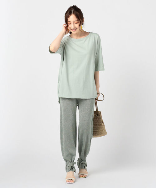 Rie Miller(リエミラー)の「強撚天竺ラウンドテールTシャツ(Tシャツ/カットソー・レディース・ブラウン/ライトパープル/セージグリーン/ホワイト・FREE)」の12枚目の写真
