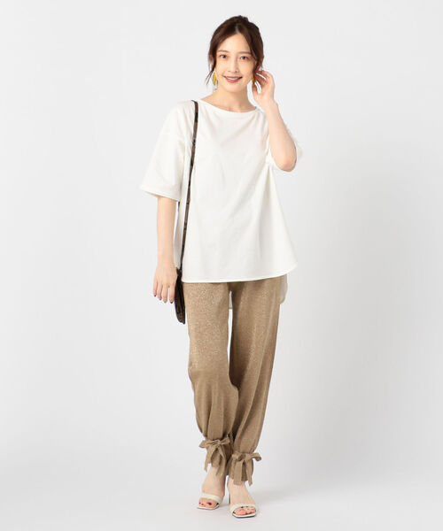 Rie Miller(リエミラー)の「強撚天竺ラウンドテールTシャツ(Tシャツ/カットソー・レディース・ブラウン/ライトパープル/セージグリーン/ホワイト・FREE)」の13枚目の写真