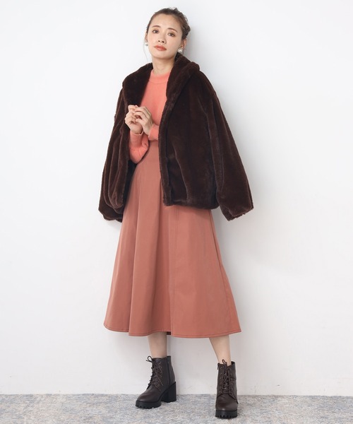 one after another NICE CLAUP（ワンアフターアナザーナイスクラップ）の「Dカンベルトフレアスカート（スカート・レディース・ブラック/オレンジ/アイボリー/チェック・FREE）」の14枚目の写真