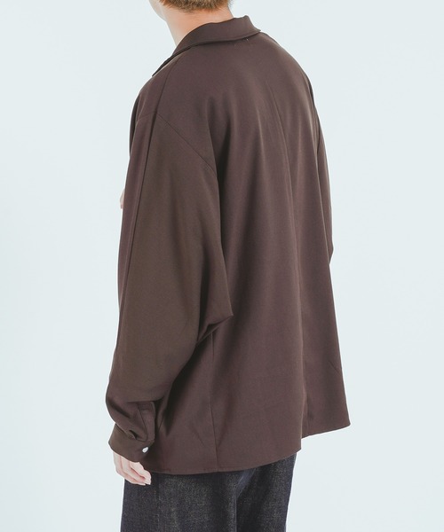 epnok（エプノック）の「ドルマンオープンカラーシャツ（シャツ/ブラウス・メンズ・ダークブラウン/ネイビー・MEDIUM/LARGE）」の21枚目の写真