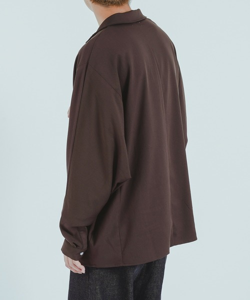 epnok（エプノック）の「ドルマンオープンカラーシャツ（シャツ/ブラウス・メンズ・ダークブラウン/ネイビー・MEDIUM/LARGE）」の5枚目の写真