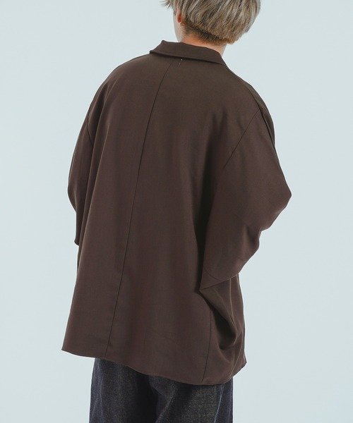 epnok（エプノック）の「ドルマンオープンカラーシャツ（シャツ/ブラウス・メンズ・ダークブラウン/ネイビー・MEDIUM/LARGE）」の6枚目の写真