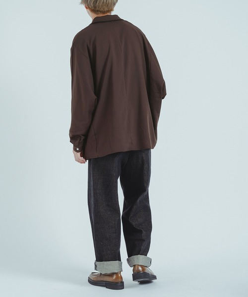 epnok（エプノック）の「ドルマンオープンカラーシャツ（シャツ/ブラウス・メンズ・ダークブラウン/ネイビー・MEDIUM/LARGE）」の9枚目の写真