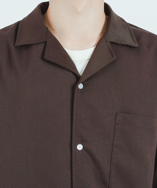 epnok（エプノック）の「ドルマンオープンカラーシャツ（シャツ/ブラウス・メンズ・ダークブラウン/ネイビー・MEDIUM/LARGE）」の10枚目の写真