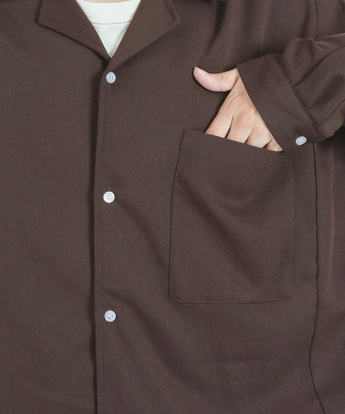 epnok（エプノック）の「ドルマンオープンカラーシャツ（シャツ/ブラウス・メンズ・ダークブラウン/ネイビー・MEDIUM/LARGE）」の11枚目の写真