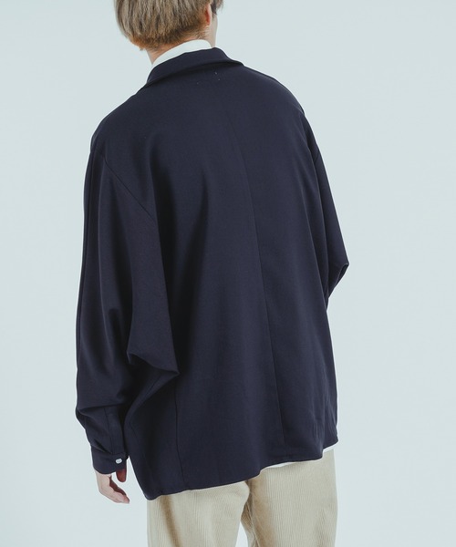 epnok（エプノック）の「ドルマンオープンカラーシャツ（シャツ/ブラウス・メンズ・ダークブラウン/ネイビー・MEDIUM/LARGE）」の15枚目の写真