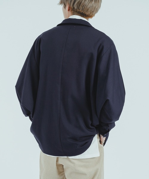 epnok（エプノック）の「ドルマンオープンカラーシャツ（シャツ/ブラウス・メンズ・ダークブラウン/ネイビー・MEDIUM/LARGE）」の16枚目の写真