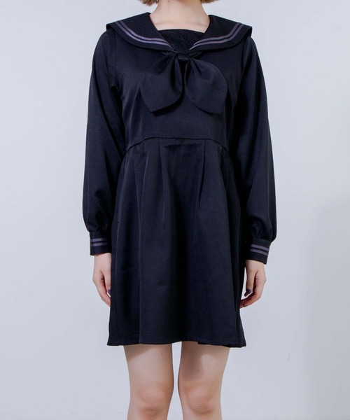 WEGO(ウィゴー)の「WEGO/セーラーワンピース(ワンピース・レディース・ブラック・FREE)」の6枚目の写真