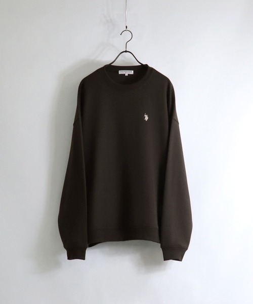 U.S. POLO ASSN.（ユーエスポロアッスン）の「【U.S. POLO ASSN.】別注 ワンポイント刺繍 ビッグシルエット プルオーバースウェット ユニセックス（スウェット・メンズ・ブラック/ホワイト/オレンジ/サックスブルー/ブラウン/ベージュ/グリーン/ピンク/アイボリー/ミント・M/L）」の5枚目の写真