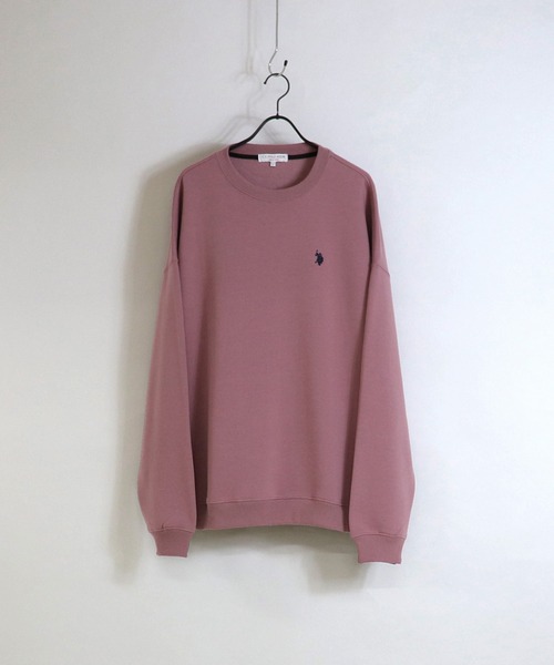 U.S. POLO ASSN.（ユーエスポロアッスン）の「【U.S. POLO ASSN.】別注 ワンポイント刺繍 ビッグシルエット プルオーバースウェット ユニセックス（スウェット・メンズ・ブラック/ホワイト/オレンジ/サックスブルー/ブラウン/ベージュ/グリーン/ピンク/アイボリー/ミント・M/L）」の9枚目の写真