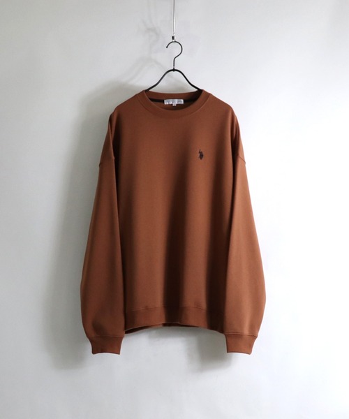 U.S. POLO ASSN.（ユーエスポロアッスン）の「【U.S. POLO ASSN.】別注 ワンポイント刺繍 ビッグシルエット プルオーバースウェット ユニセックス（スウェット・メンズ・ブラック/ホワイト/オレンジ/サックスブルー/ブラウン/ベージュ/グリーン/ピンク/アイボリー/ミント・M/L）」の10枚目の写真