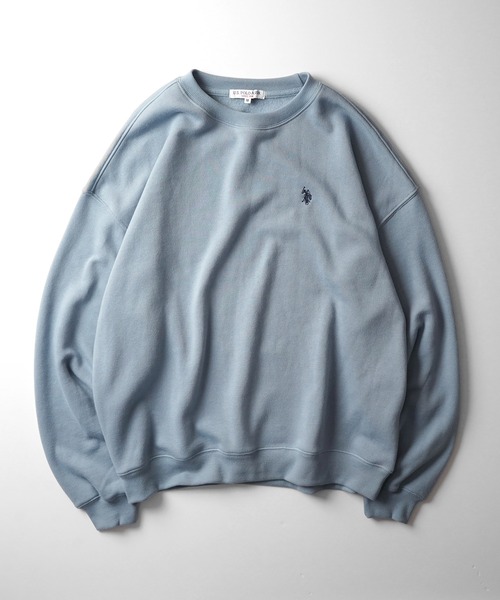 U.S. POLO ASSN.（ユーエスポロアッスン）の「【U.S. POLO ASSN.】別注 ワンポイント刺繍 ビッグシルエット プルオーバースウェット ユニセックス（スウェット・メンズ・ブラック/ホワイト/オレンジ/サックスブルー/ブラウン/ベージュ/グリーン/ピンク/アイボリー/ミント・M/L）」の15枚目の写真