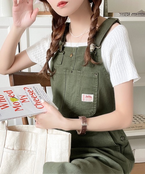 Java（ジャバ）の「《JaVa ジャバコラボ》朝の"服なに着よう問題" 秒で解決。大人女子のゆるコーデ完成！綿100％オーバーサイズ サロペット（サロペット/オーバーオール・レディース・ブラック/アイボリー/サンドベージュ/モカ/カーキ・MEDIUM/LARGE/X-LARGE/SMALL）」の13枚目の写真