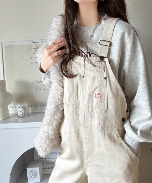 Java（ジャバ）の「《JaVa ジャバコラボ》朝の"服なに着よう問題" 秒で解決。大人女子のゆるコーデ完成！綿100％オーバーサイズ サロペット（サロペット/オーバーオール・レディース・ブラック/アイボリー/サンドベージュ/モカ/カーキ・MEDIUM/LARGE/X-LARGE/SMALL）」の22枚目の写真