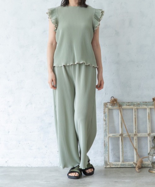 Mysa&Liina（ミーサリーナ）の「メローカットプリーツゆるパンツ（その他パンツ・レディース・ブラック/ピンク/ブルー/グリーン・M）」の11枚目の写真