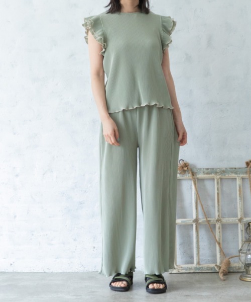 Mysa&Liina（ミーサリーナ）の「メローカットプリーツゆるパンツ（その他パンツ・レディース・ブラック/ピンク/ブルー/グリーン・M）」の12枚目の写真