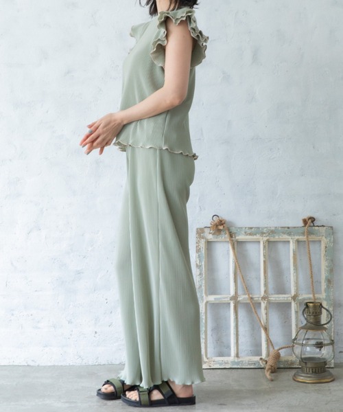 Mysa&Liina（ミーサリーナ）の「メローカットプリーツゆるパンツ（その他パンツ・レディース・ブラック/ピンク/ブルー/グリーン・M）」の14枚目の写真