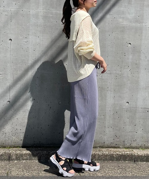 Mysa&Liina（ミーサリーナ）の「メローカットプリーツゆるパンツ（その他パンツ・レディース・ブラック/ピンク/ブルー/グリーン・M）」の9枚目の写真