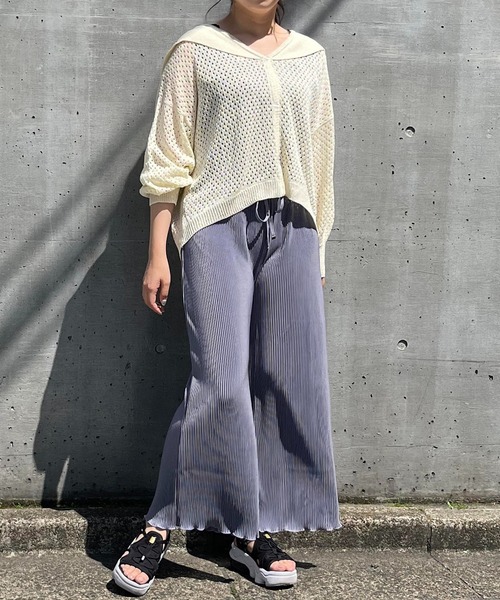 Mysa&Liina（ミーサリーナ）の「メローカットプリーツゆるパンツ（その他パンツ・レディース・ブラック/ピンク/ブルー/グリーン・M）」の7枚目の写真