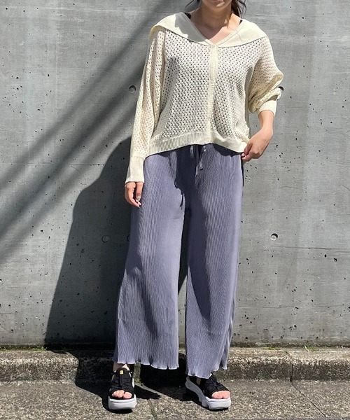 Mysa&Liina（ミーサリーナ）の「メローカットプリーツゆるパンツ（その他パンツ・レディース・ブラック/ピンク/ブルー/グリーン・M）」の6枚目の写真