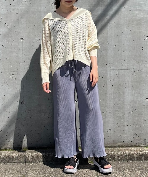 Mysa&Liina（ミーサリーナ）の「メローカットプリーツゆるパンツ（その他パンツ・レディース・ブラック/ピンク/ブルー/グリーン・M）」の5枚目の写真